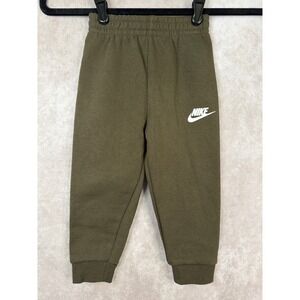 NWT Nike Jogger Pants Kids 24M Olive Green Fleece Sweatpants L288-F84